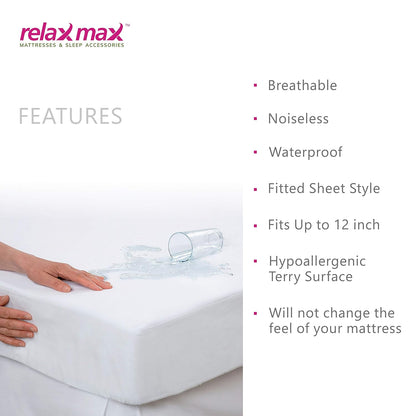 RelaxMax Terry Cotton Waterproof Mattress Protector