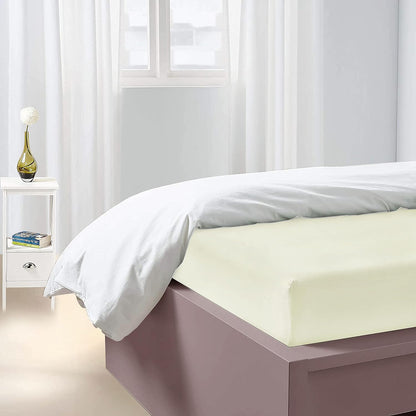 RelaxMax 100% Cotton Elastic Fitted Bedsheet with 2 Pillow Cover