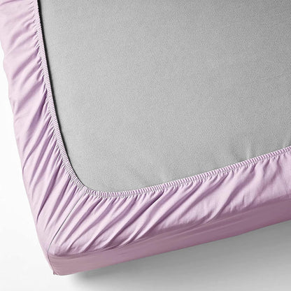 RelaxMax 100% Cotton Elastic Fitted Bedsheet with 2 Pillow Cover