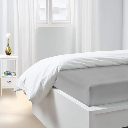 RelaxMax 100% Cotton Elastic Fitted Bedsheet with 2 Pillow Cover