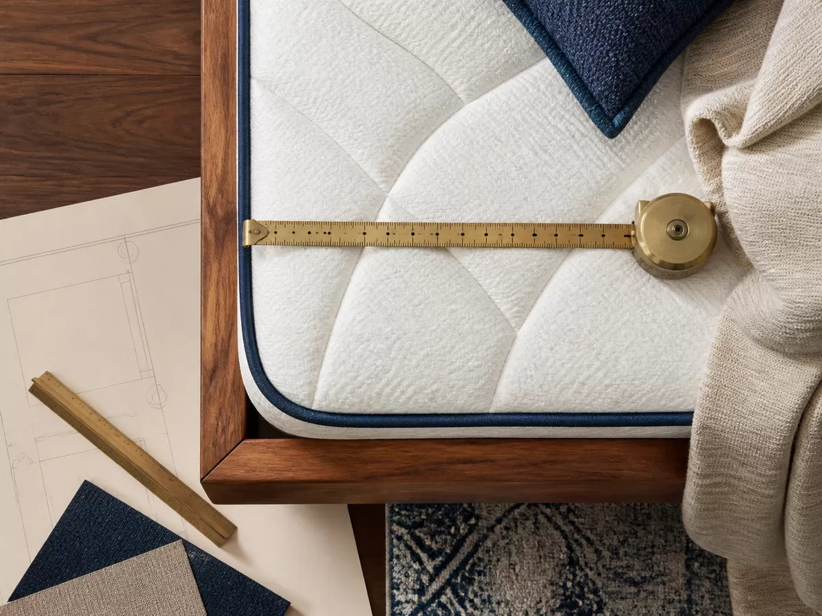 Mattress material samples ranging from plush to firm