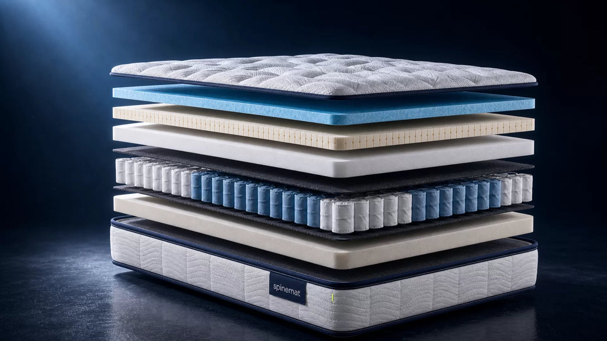 How a SpineMat is built: materials, spring and foam units, layer assembly, quality checks, and the finished bed